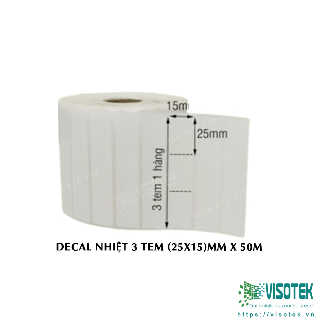 Decal nhiệt 3 tem 25x15mm cuộn 50m